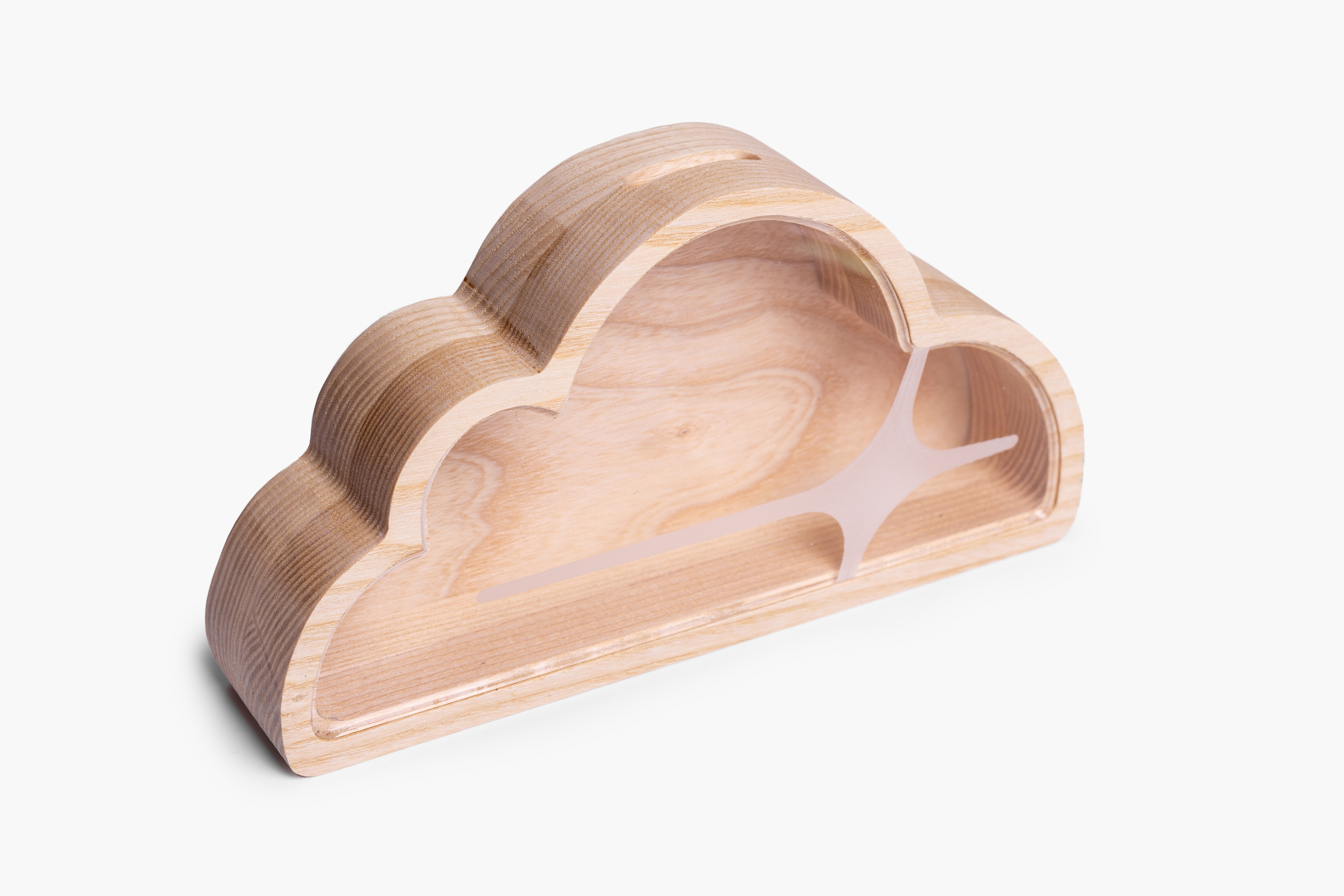 Dřevěná pokladnička s laser gravírovaným logem pro Cloudflare event