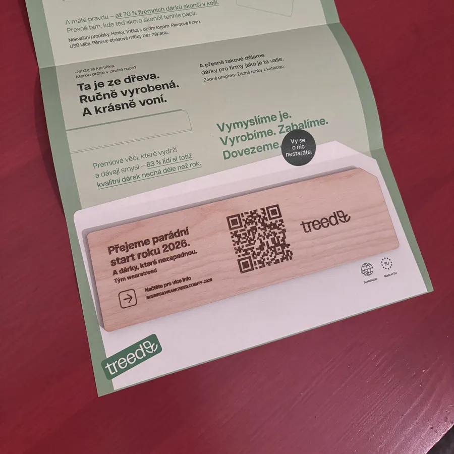 Weihnachtskarte aus Holz im Versandbrief